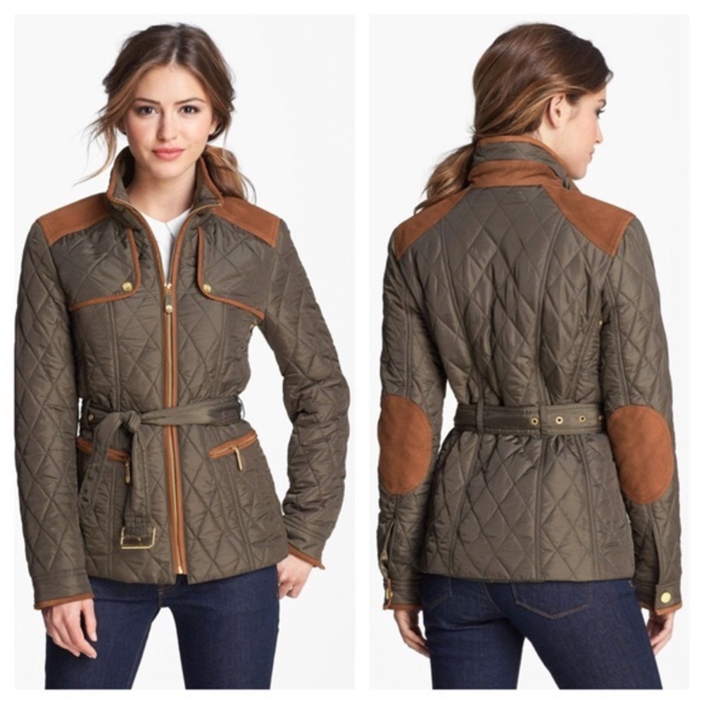 Vince Camuto hunter green quilted jacket